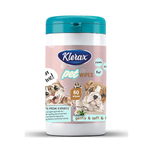 Klerax Evcil Hayvanlar İçin Islak Mendil 60'lı