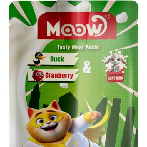 Moow [3𝟎] Taze Ördekli&Kızılcıklı Keçi Sütlü Kedi Et Ezmesi 90gr [Box 12'li]