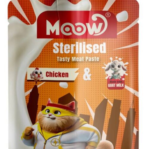 Moow [27] Taze Tavuklu&Keçi Sütlü Sterilised Kedi Et Ezmesi 90gr [Box 12'li]