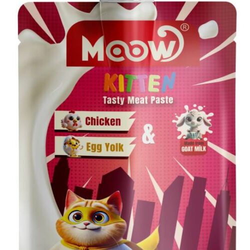 Moow [26] Taze Tavuklu&Yumurta Sarılı Keçi Sütlü Yavru Kedi Et Ezmesi 90gr [Box 12'li]