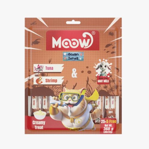 Moow [20] Ton Balıklı&Karidesli Keçi Sütlü 12gr x 30'lu Kedi Krema Ödülü