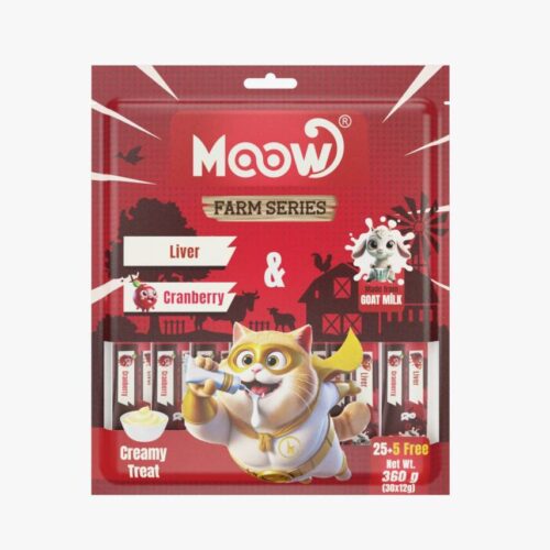 Moow [16] Ciğerli&Kızılcıklı Keçi Sütlü 12gr x 30'lu Kedi Krema Ödülü