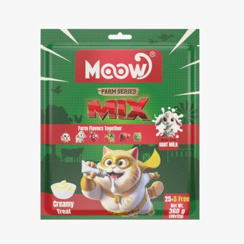 Moow [21] Karışık 6 Lezzetli Çiftlik Serisi Keçi Sütlü 12gr x 30' lu Kedi Krema Ödülü