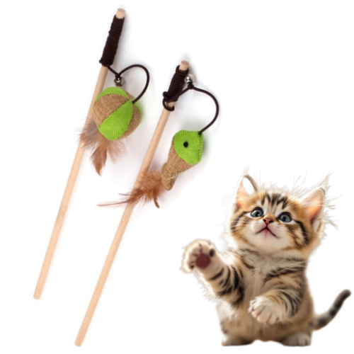 GloryPet Hasır Balık, Top Figürlü Kedi Oltası
