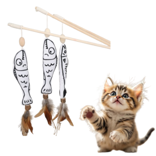 GloryPet Matatabili Balık Figürlü Kedi Oltası