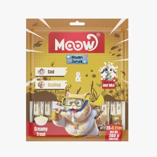 Moow [18] Morina Balıklı&Deniz Taraklı Keçi Sütlü 12gr x 30'lu Kedi Krema Ödülü