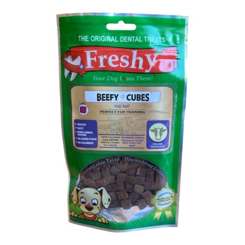 Freshy Küp Dana Eti Beefy Cubes FR 55 %100 Dana Etli 80 gram, Train & Treat