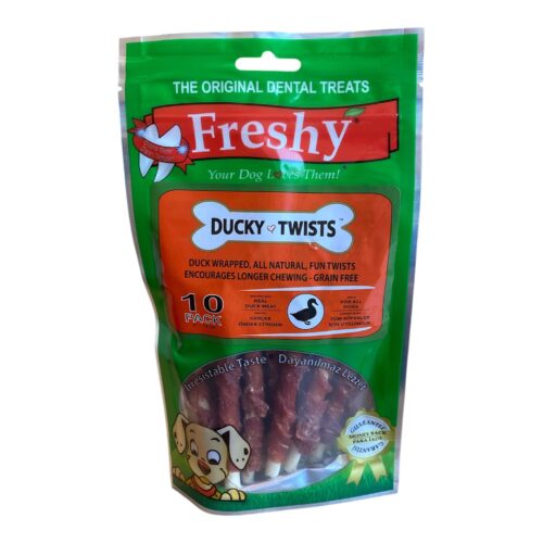 Freshy Ördekli Burgu Çubuk Ducky Twists FR 25 %100 Ördek Etli 90 gram, 10 Adet