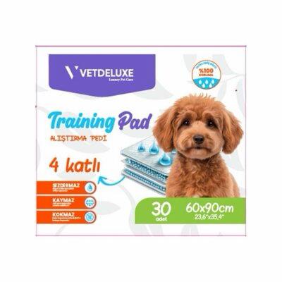 Vetdeluxe tuvalet eğitim pedi 30 lu bantlı 60x90 cm